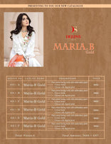Deepsy Maria B Gold Pure Cotton Pakistani Salwar Suits Catalog Collection