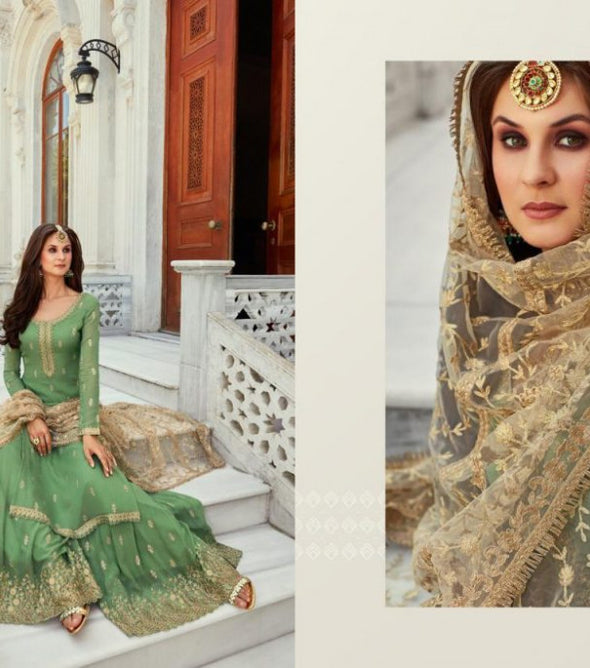 Mohini Glamour Vol-80 Heavy Embroidery Work Designer Suits Sharara Style