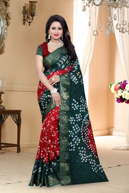 Bandhani-38 Art Silk Designer Bandhani Print Saree Catalog Collection