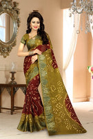 Bandhani-38 Art Silk Designer Bandhani Print Saree Catalog Collection