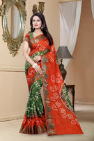 Bandhani-38 Art Silk Designer Bandhani Print Saree Catalog Collection