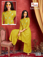 Smylee Salma Rayon Slub Kurti With Sharara Wholsale Catalog Collection