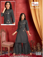 Smylee Salma Rayon Slub Kurti With Sharara Wholsale Catalog Collection