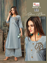 Smylee Veronica-2 Chinon Silk With Work Readymade Kurti Catalog Collection