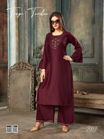 Smylee Veronica-2 Chinon Silk With Work Readymade Kurti Catalog Collection