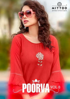 Mittoo Poorva 8 Viscose Designer Tops Catalog Collection