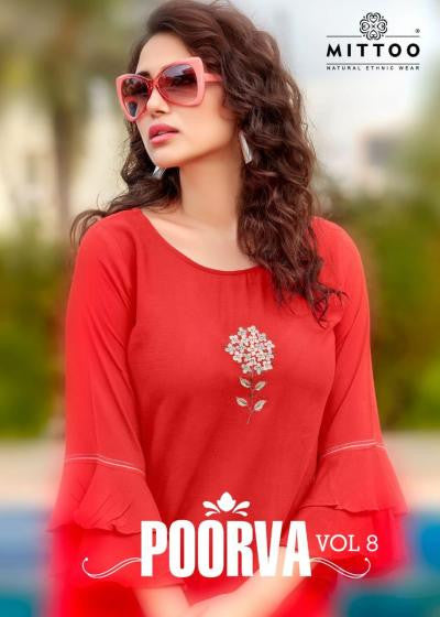 Mittoo Poorva 8 Viscose Designer Tops Catalog Collection