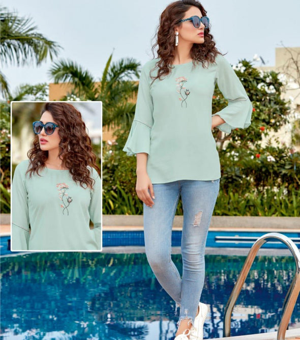 Mittoo Poorva 8 Viscose Designer Tops Catalog Collection
