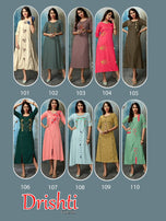 Trendy-Drishti Rayon Designer Kurtis Catalog Collection