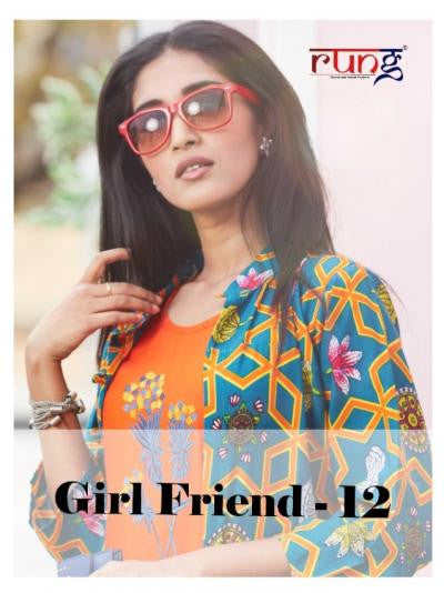 Rung-Girl Friend-12 Rayon Two Piece Kurtis Concept Catalog Collection