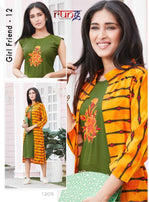 Rung-Girl Friend-12 Rayon Two Piece Kurtis Concept Catalog Collection