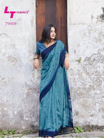 Lt Megha Party Wear Linen Silk Resham Work Saree Catalog Collection At Textile Malll