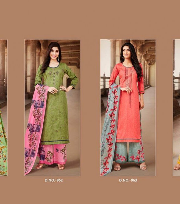 Kalarang Maira 2 Satin Print Embroidered Dress Material Catalog Collection