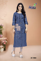 Alishka Peark Cotton Designer Kurtis Catalog Collection