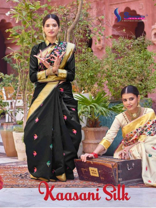 Shangrila Kaasani Silk Weaving Zari Silk Saree Catalog Collection