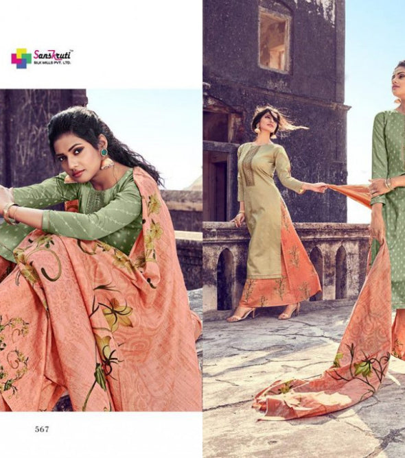 Sanskruti Ambition Cotton Jam Silk Dress Material Catalog