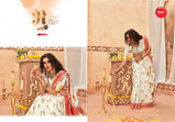 Apple Pooja Exclusive Vol-4 Silk Weaving Red and White Combination Saree Catalog