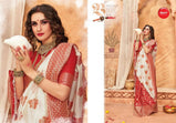 Apple Pooja Exclusive Vol-4 Silk Weaving Red and White Combination Saree Catalog