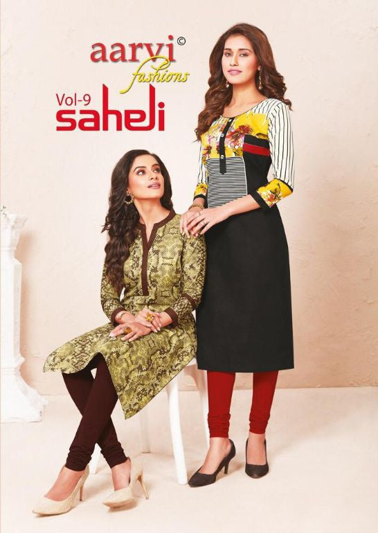 Aarvi Saheli 9 Pure Cotton Printed Kurti Fabric Catalog
