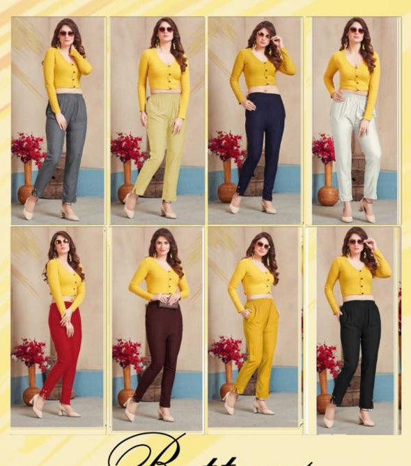 Smylee Bottoms Rayon Colorful Ladies Pants Catalog Collection
