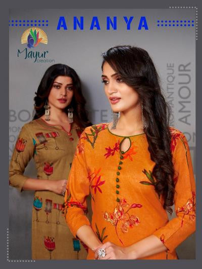 Mayur Creation Ananya Rayon Designer Kurtis Catalog