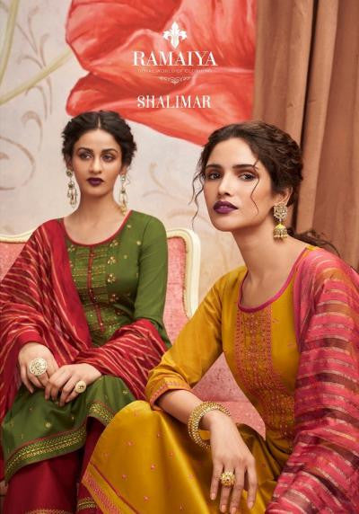 Ramaiya-Shalimar Jam Silk Embroidery Salwar Suits Catalog