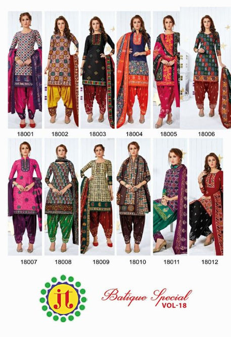 Jt Batique Special 18 Pure Cotton Printed Dress Material Catalog