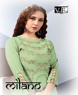 Vf Milano Dyed Rayon Kurti With Skirt Catalog Collection