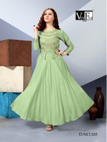 Vf Milano Dyed Rayon Kurti With Skirt Catalog Collection