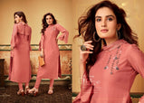 Privaa-Nirvana Viscose Muslin Kurti With Bottom Catalog Collection