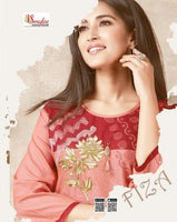 Smylee-Fiza Hevy Slub Rayon Work Kurtis Catalog Collection