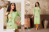 Smylee-Fiza Hevy Slub Rayon Work Kurtis Catalog Collection