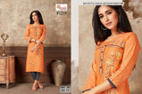 Smylee-Fiza Hevy Slub Rayon Work Kurtis Catalog Collection