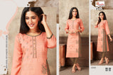 Smylee-Fiza Hevy Slub Rayon Work Kurtis Catalog Collection