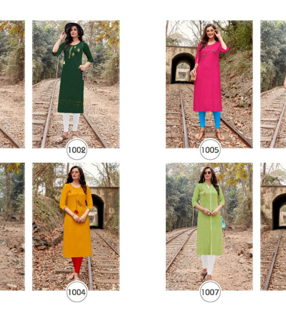 Kara Litchi 1 Casual Wear Rayon Kurti Catalog Collection