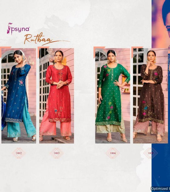 Psyna Rutba Designer Dola Silk Kurti With Bottom Catalog Collection