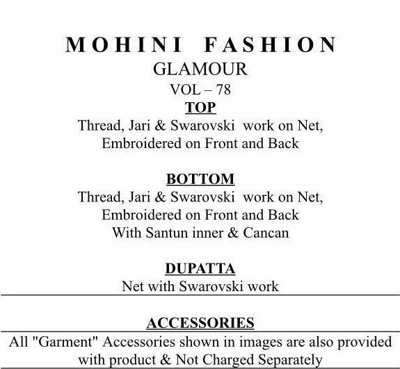 Mohini Glamour 78 Party Wear Exclusive Salwar Suits Catalog Collection