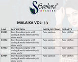 Senhora Malaika 13 Pure Georgette Embroidered Salwar Suits Catalog Collection