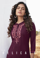 Kajree Lily 17 Heavy Rayon Embroidery Worked Kurti Catalog Collection