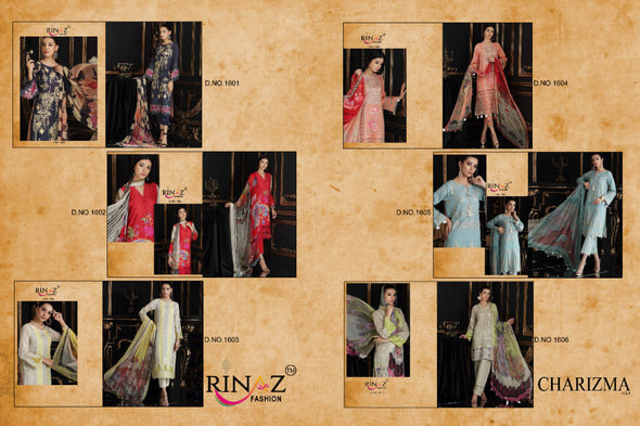 Rinaz Charizma 5 Designer Heavy Embroidered Pakistani Salwar Suits Catalog Collection