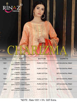 Rinaz Charizma 5 Designer Heavy Embroidered Pakistani Salwar Suits Catalog Collection