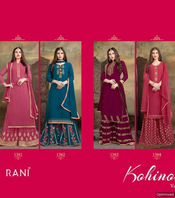 Rani Kohinoor 12 Heavy Faux Georgette Festive Wear Salwar Suits Catalog Collection
