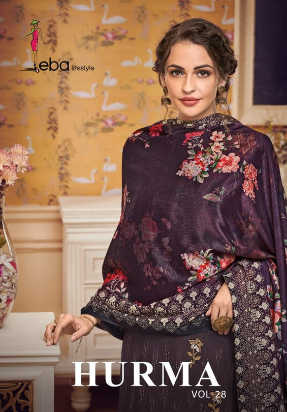 Eba Lifestyle Hurma Vol 28 Pure Viscose Chinon Embroidered Salwar Suits Catalog Collection