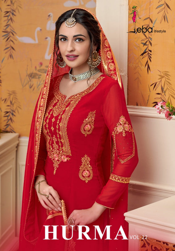 Hurma Vol 22 Heavy Festive Wear Georgette Salwar Suits Wholesale Catalog Collection