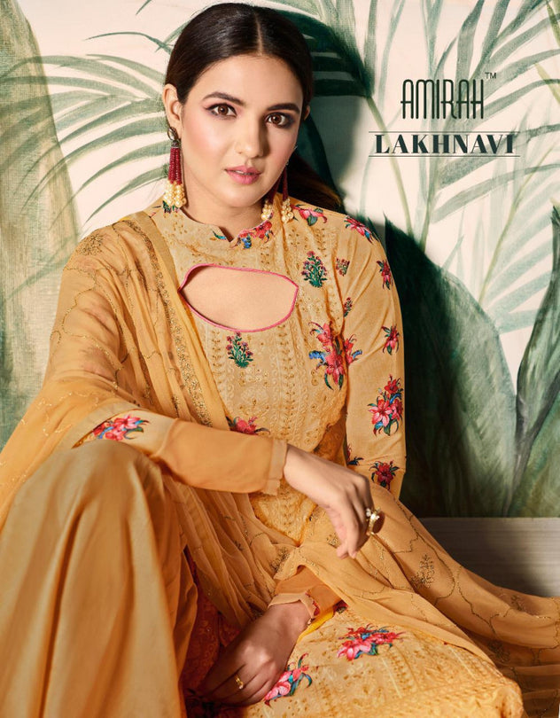 Amirah Lakhnavi Designer Georgette Salwar Suits Wholesale Catalog Collection