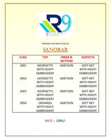 R9 Sanobar Designer Georgette Pakistani Suits Catalog Collection