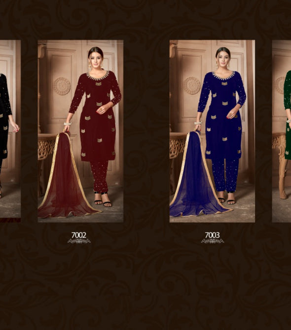 Senhora Zubi 7001 Series Designer Churidar Salwar Suits Catalog Collection