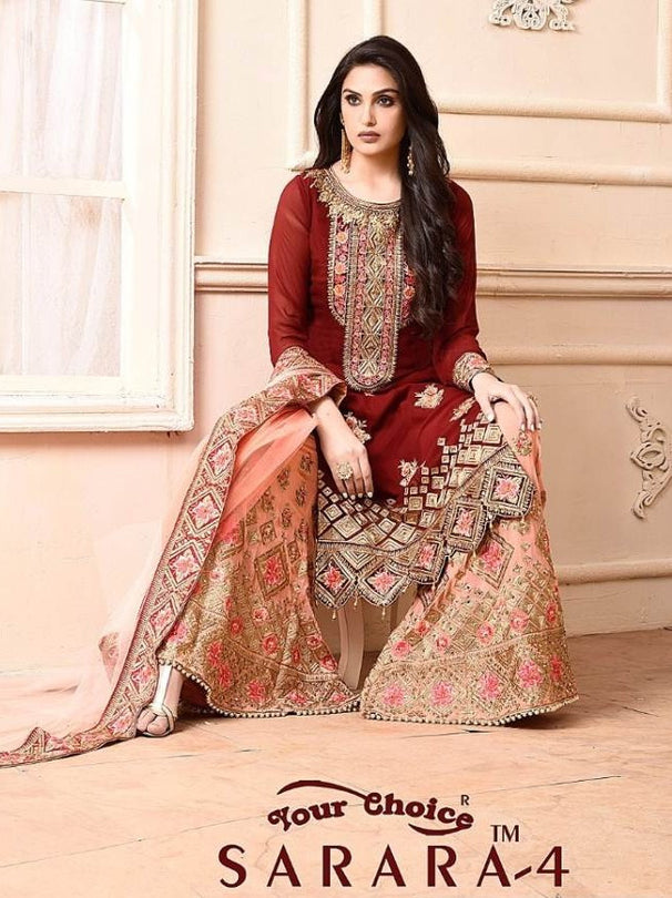 Your Choice Sarara Vol-4 Designer Sharara Salwar Suits Catalog