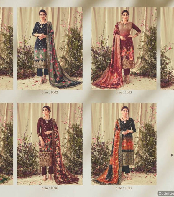 Kala Jacquard 7 Heavy Banarasi Jacquard Digital Printed Suits Catalog Collection