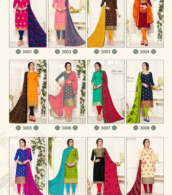 Gangour Kulfi 3 Banarasi Jacquard Designer Dress Material Catalog Collection